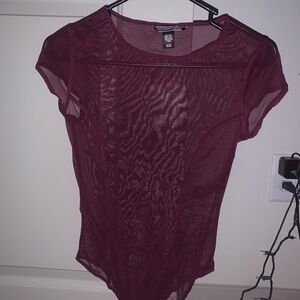 Victoria's Secret Burgundy Sheer Women's Top